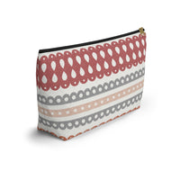 Ribbon Candy Accessory Pouch w T-bottom in Red
